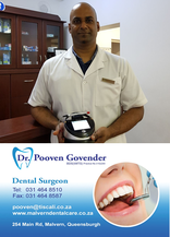 Laser Dentists / Aesthetic Clinician Dr Pooven Govender in Queensburgh KZN